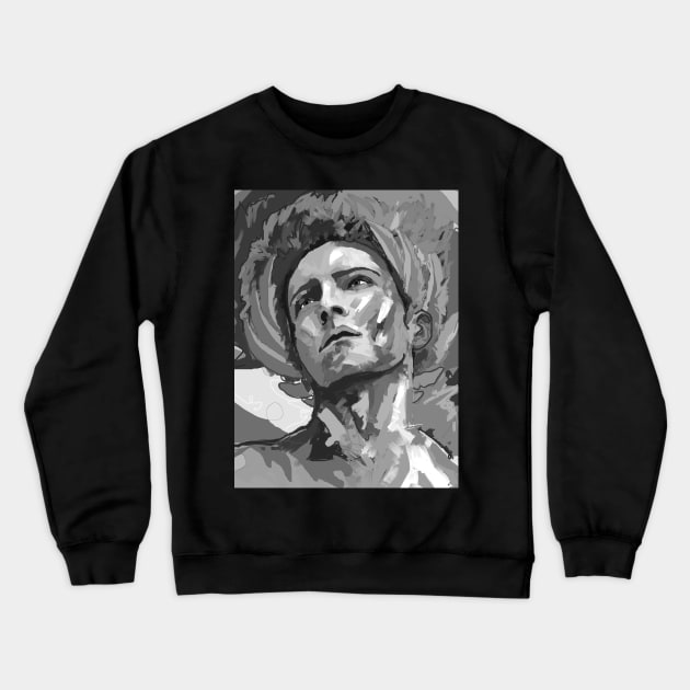 Black and white Apollo Greek Mythology Art Crewneck Sweatshirt by mailsoncello